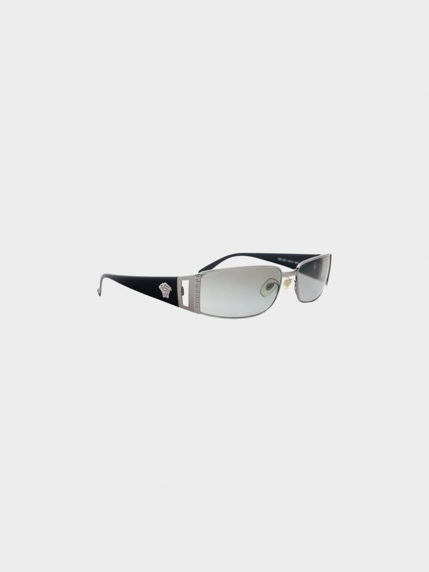 Versace 2021 Black Medusa-Temple Rectangle Sunglasses