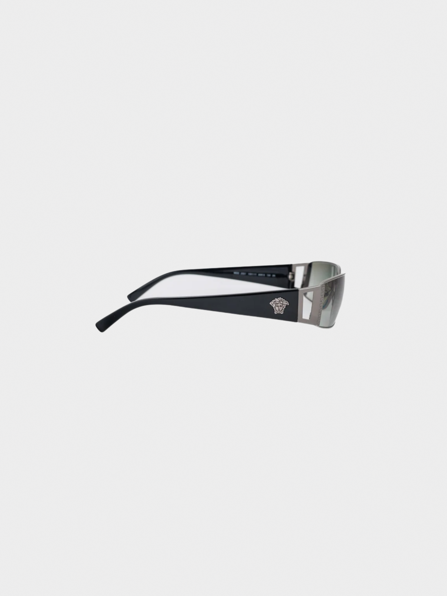 Versace 2021 Black Medusa-Temple Rectangle Sunglasses