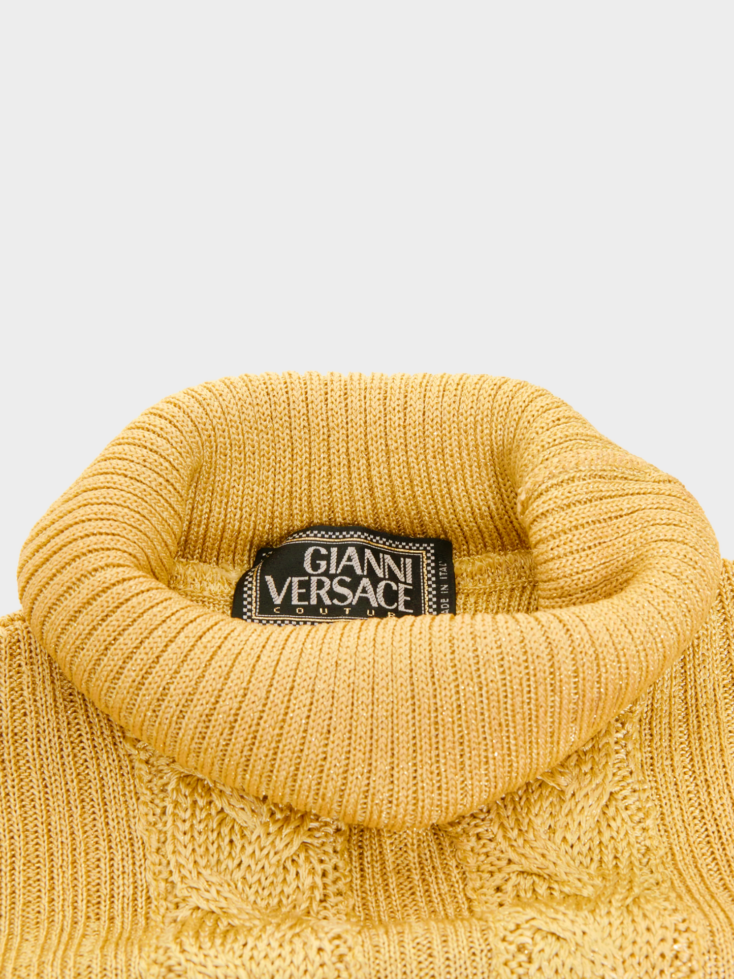 Gianni Versace Couture FW 1994 Gold Lurex Turtleneck Sweater