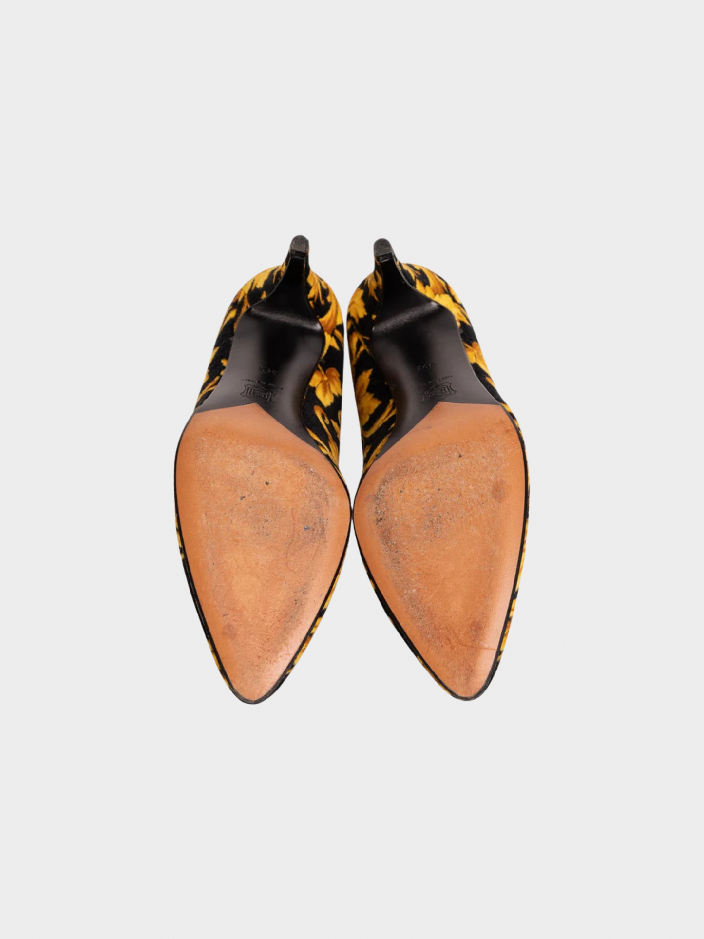 Gianni Versace 1991 Black and Gold Rococo Baroque Pumps Heels
