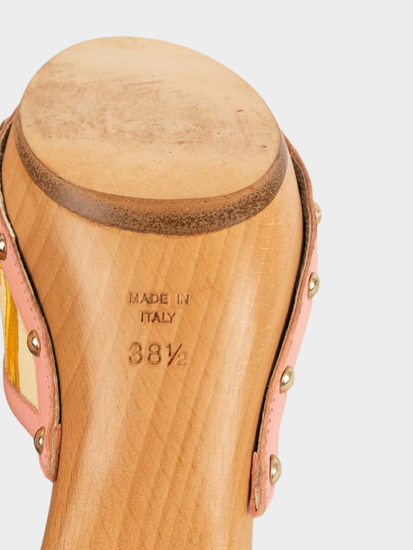 Versace 2000s Pink Printed Wooden Sole Mules