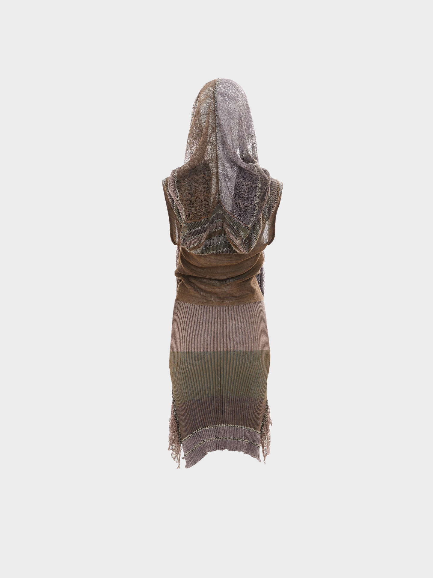 Vivienne Westwood SS 2005 Runway Brown Distressed Linen Scarf Dress