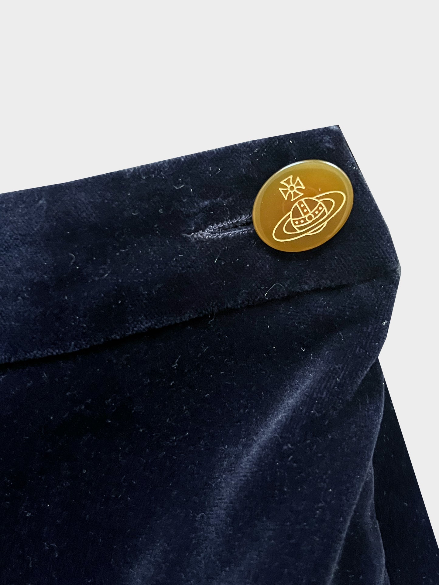 Vivienne Westwood SS 1998 Indigo Velvet Ruched Skirt