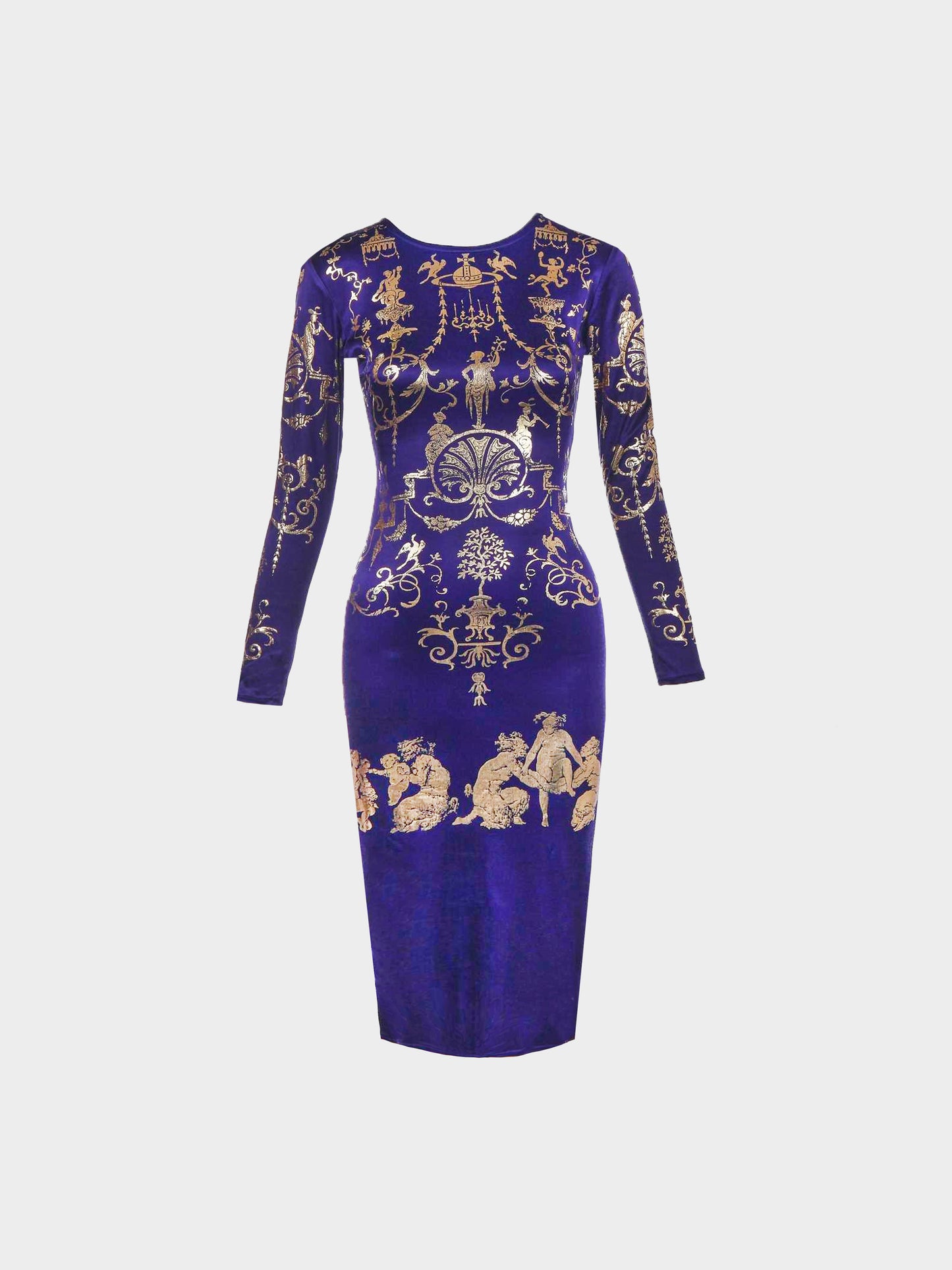 Vivienne Westwood FW 1990 Purple Portrait Collection Dress