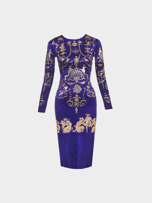 Vivienne Westwood FW 1990 Purple Portrait Collection Dress