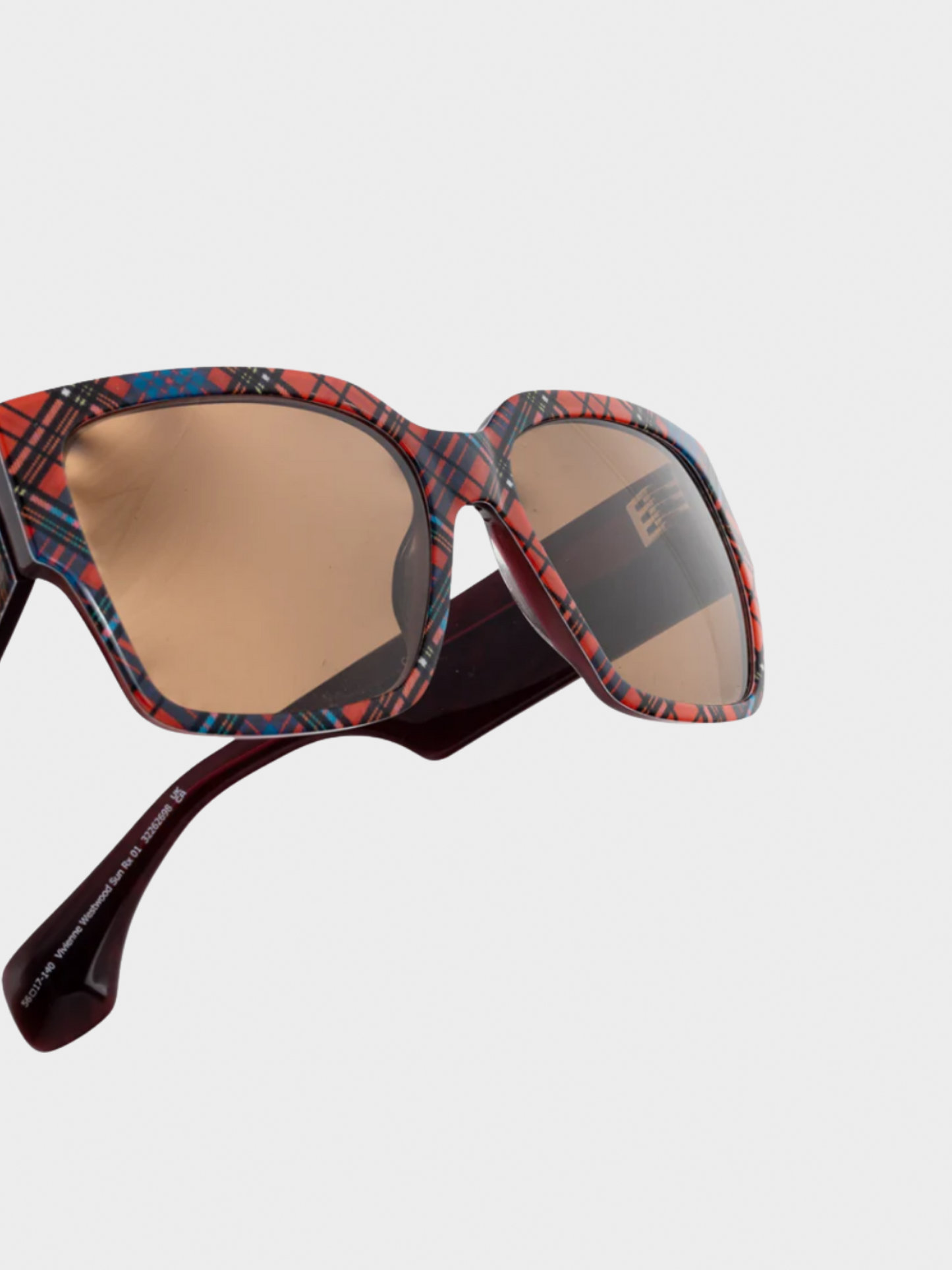 Vivienne Westwood 2022 Sun RX 01 Red-Tartan Square Sunglasses