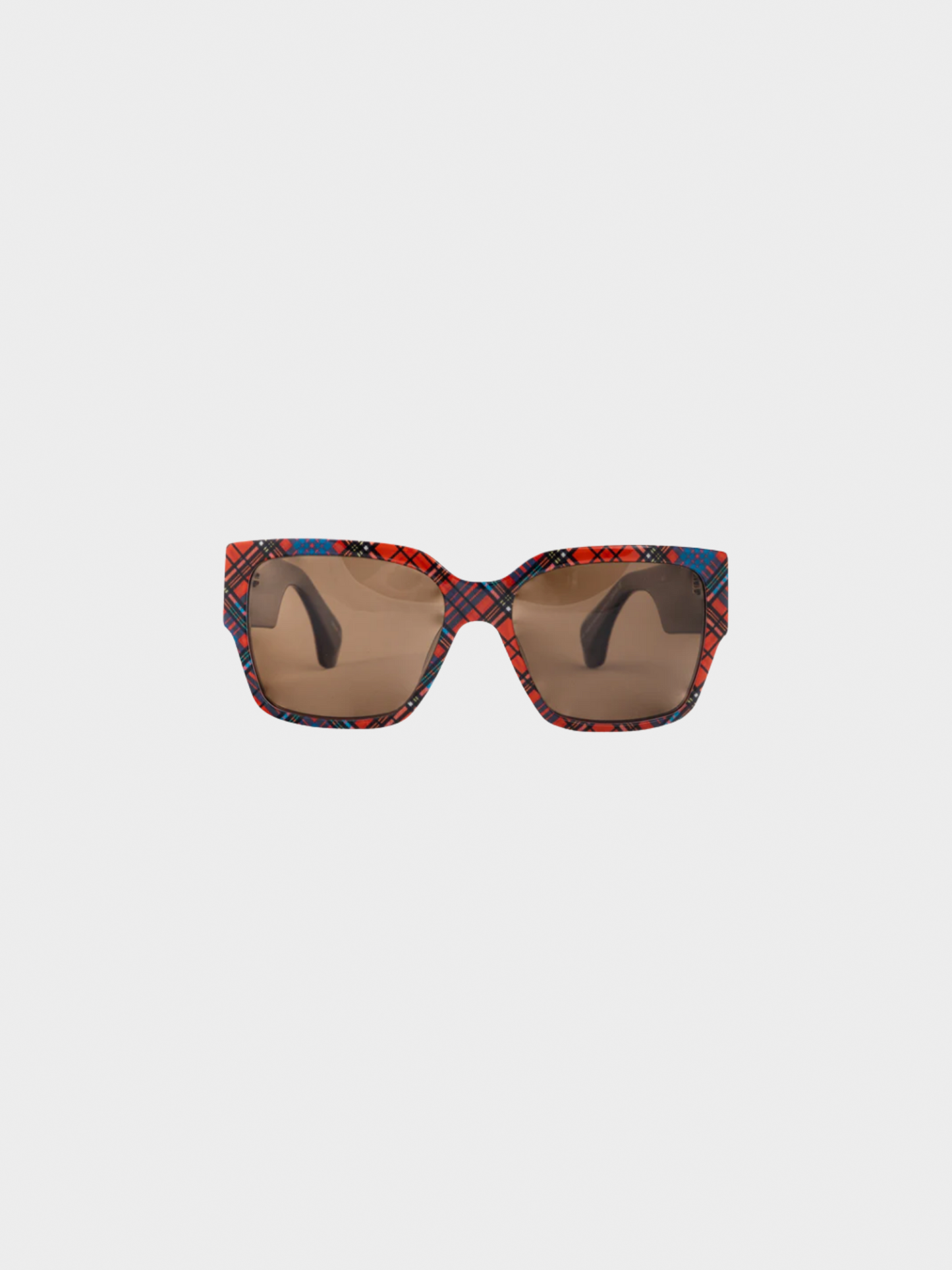 Vivienne Westwood 2022 Sun RX 01 Red-Tartan Square Sunglasses