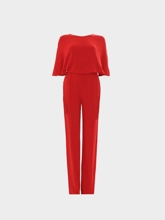 Valentino 2000s Red Cross Back Jumpsuit