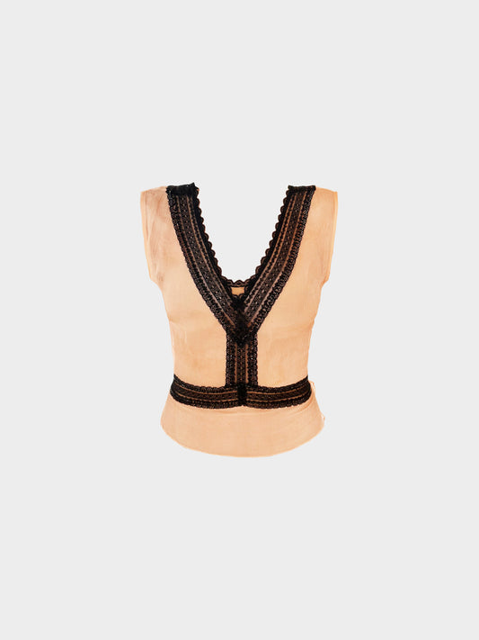 Valentino 2000s Pink Sheer Silk Top