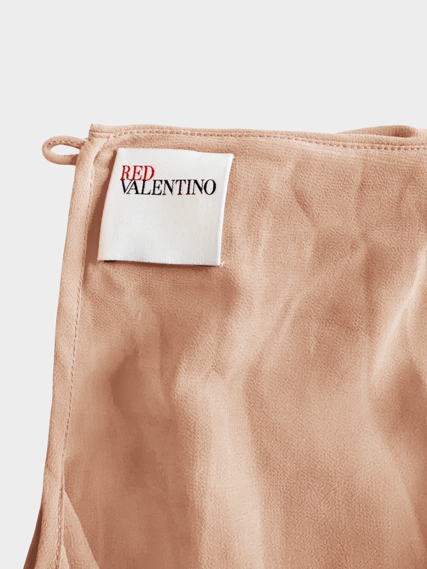 Valentino 2000s Pink Silk Chiffon Floral Detail Halter Neck Top