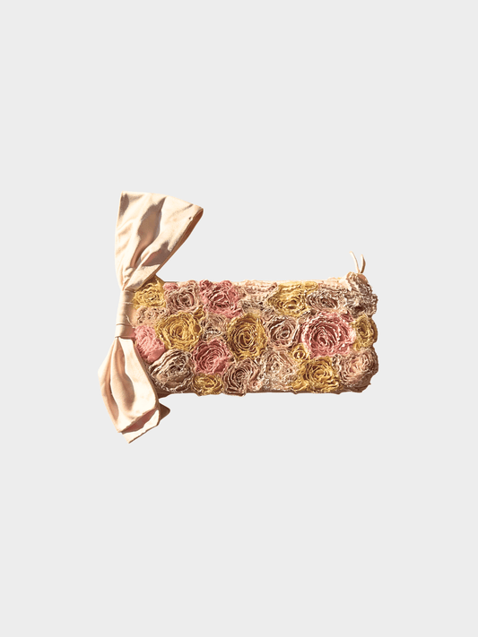 Valentino 2000s Floral Rosette Clutch Bag