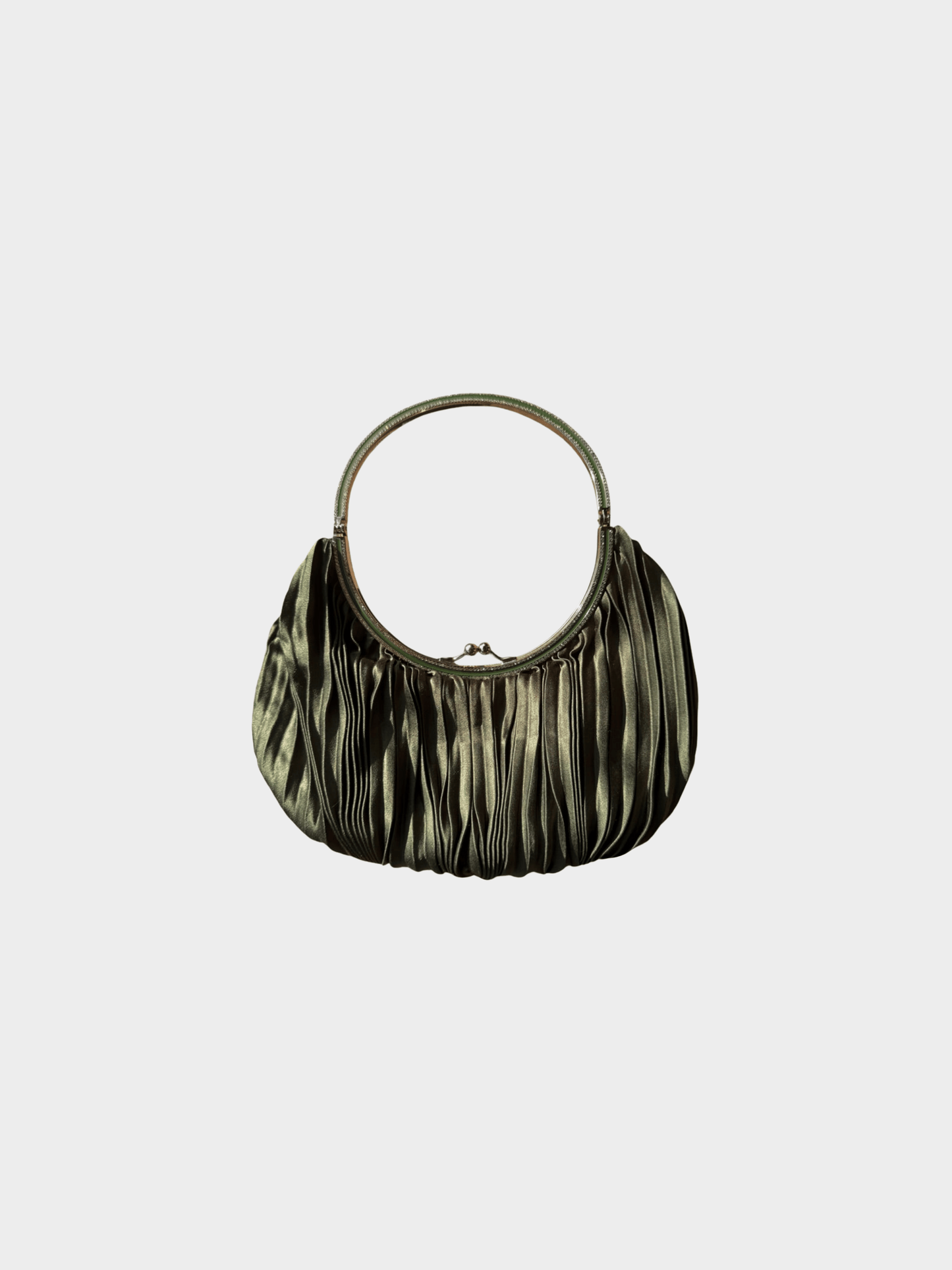 Valentino 2000s Green Silk Evening Bag