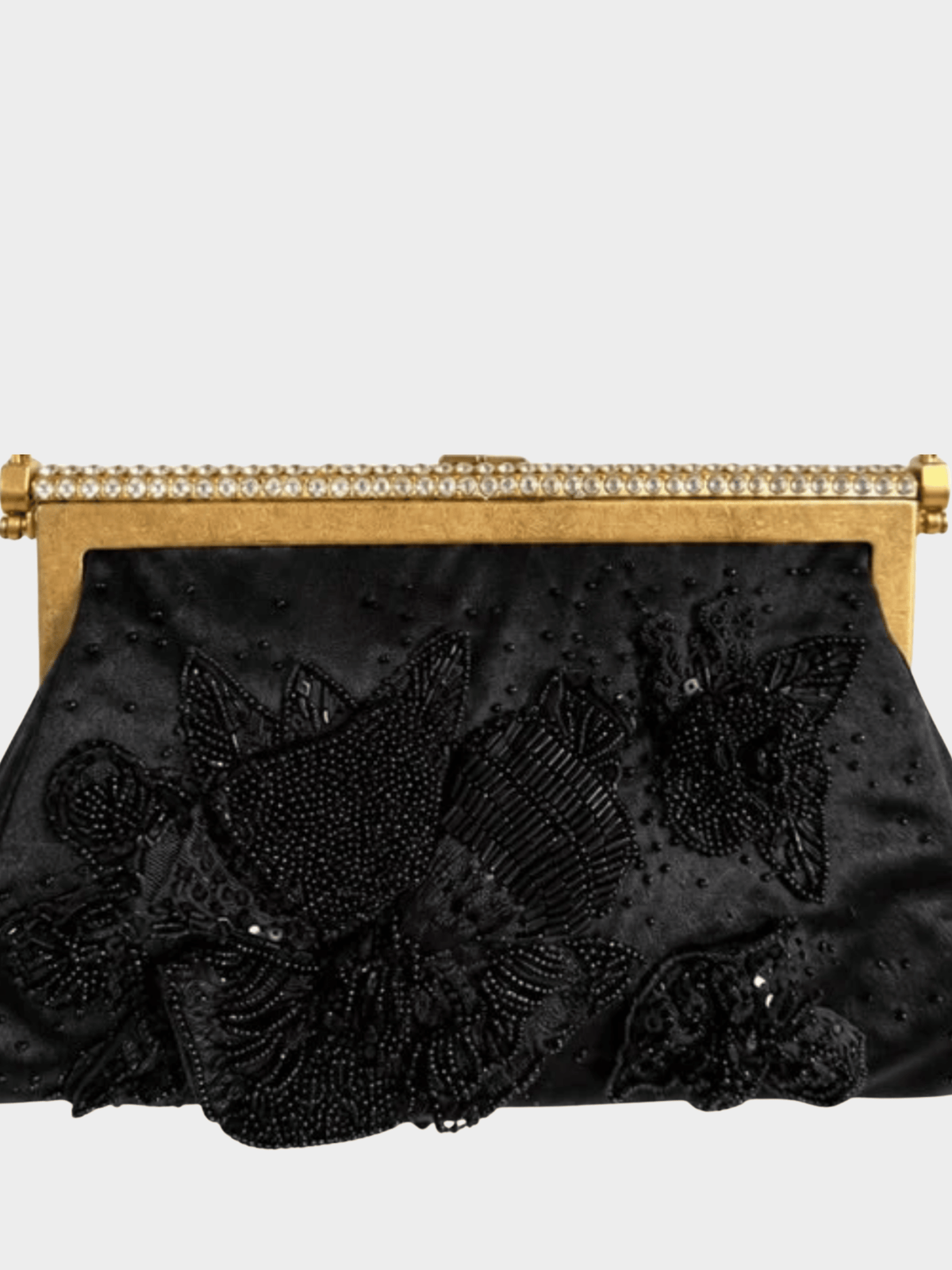 Valentino 2000s Black Satin Clutch Bag