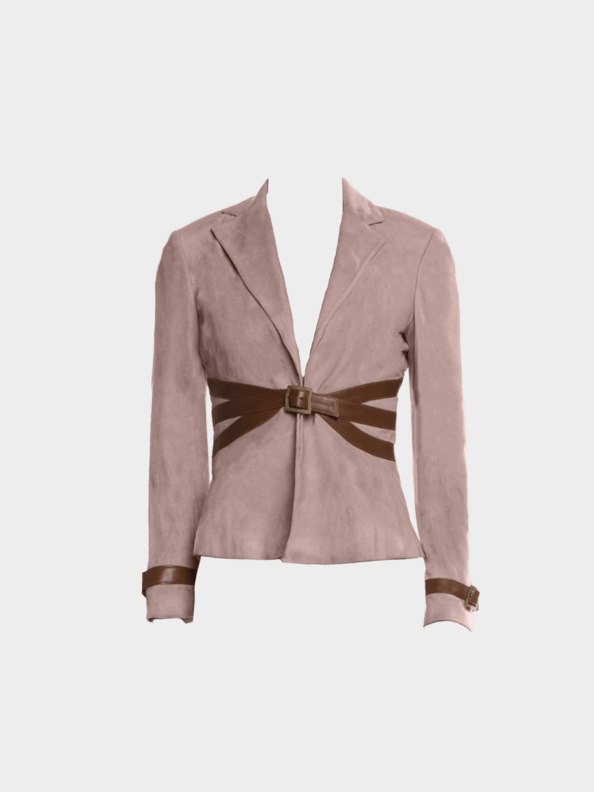 Valentino 2000s Light Pink Suede Leather Jacket