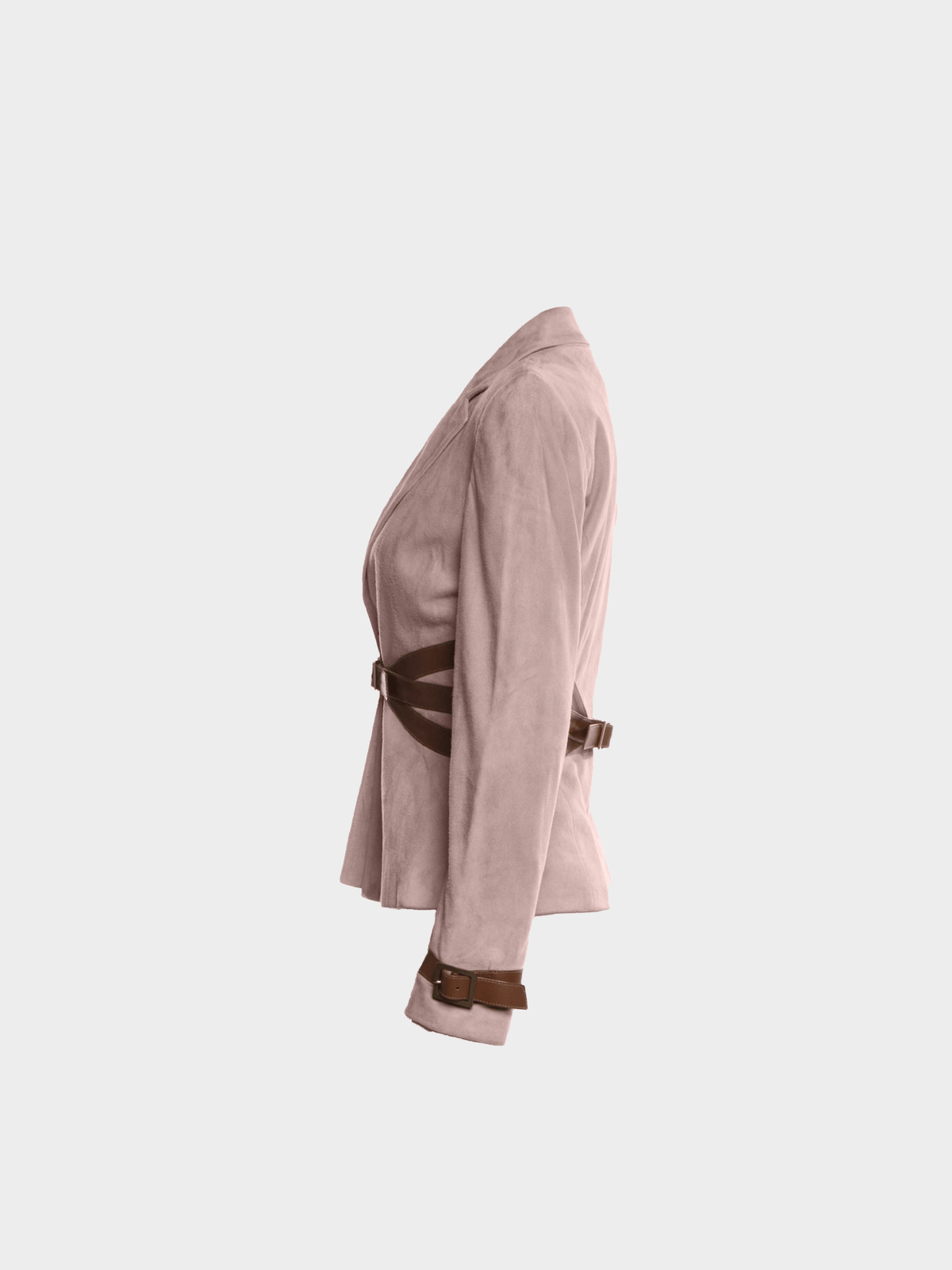 Valentino 2000s Light Pink Suede Leather Jacket