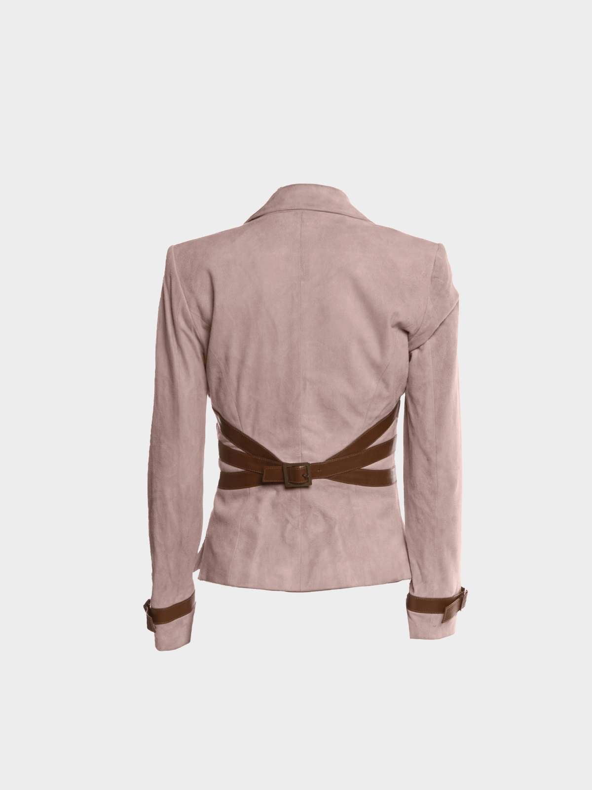 Valentino 2000s Light Pink Suede Leather Jacket
