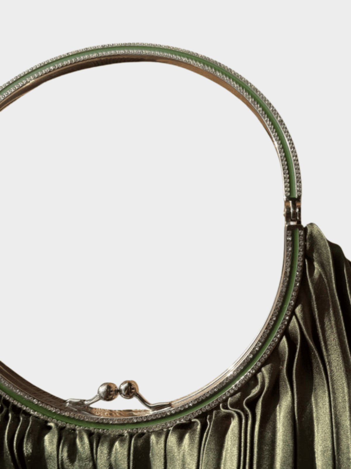 Valentino 2000s Green Silk Evening Bag