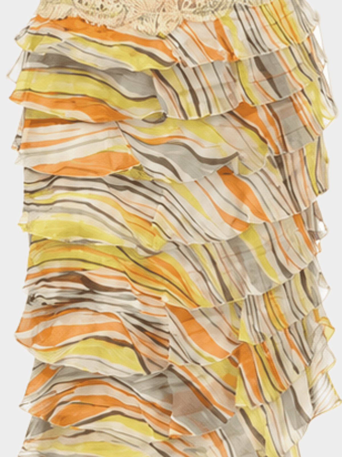 Valentino SS 2005 Runway Multicoloured Lace Ruffle Set