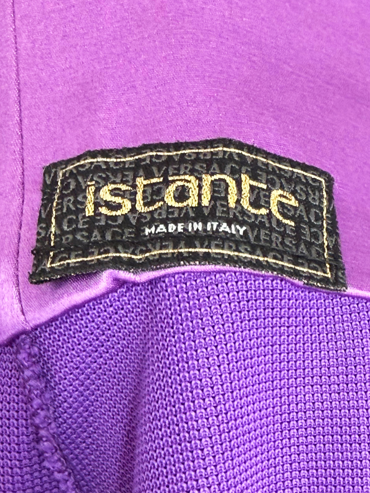 Versace 2000s Purple Lace-trimmed Silk Slip Dress