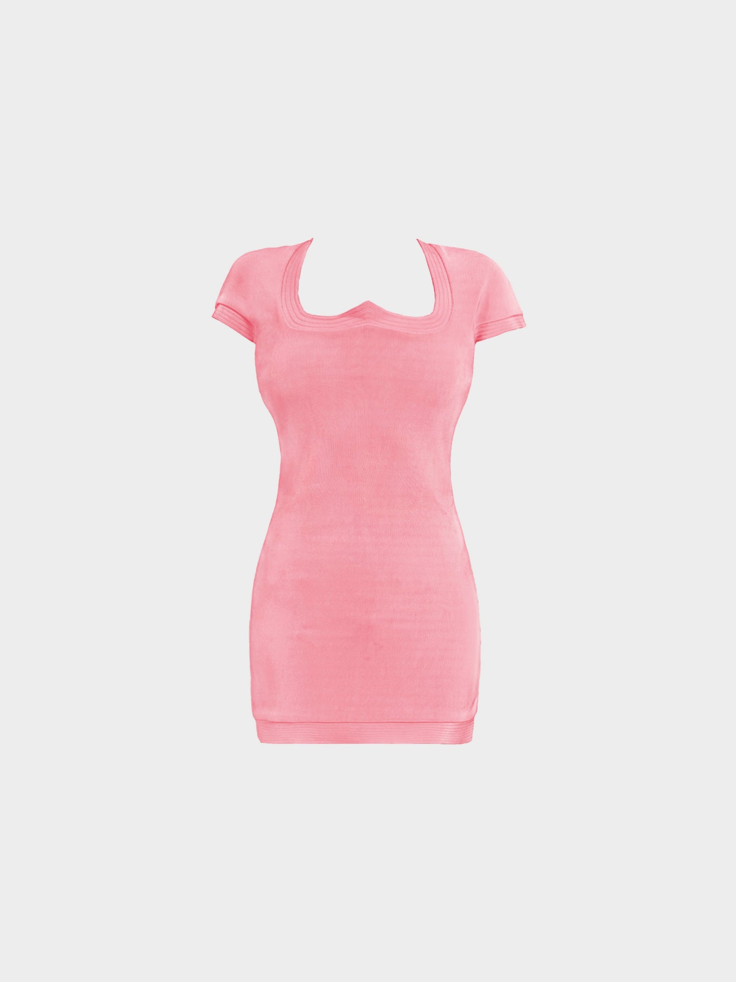 Gianni Versace 2000s Pink Viscose Fitted Mini Dress