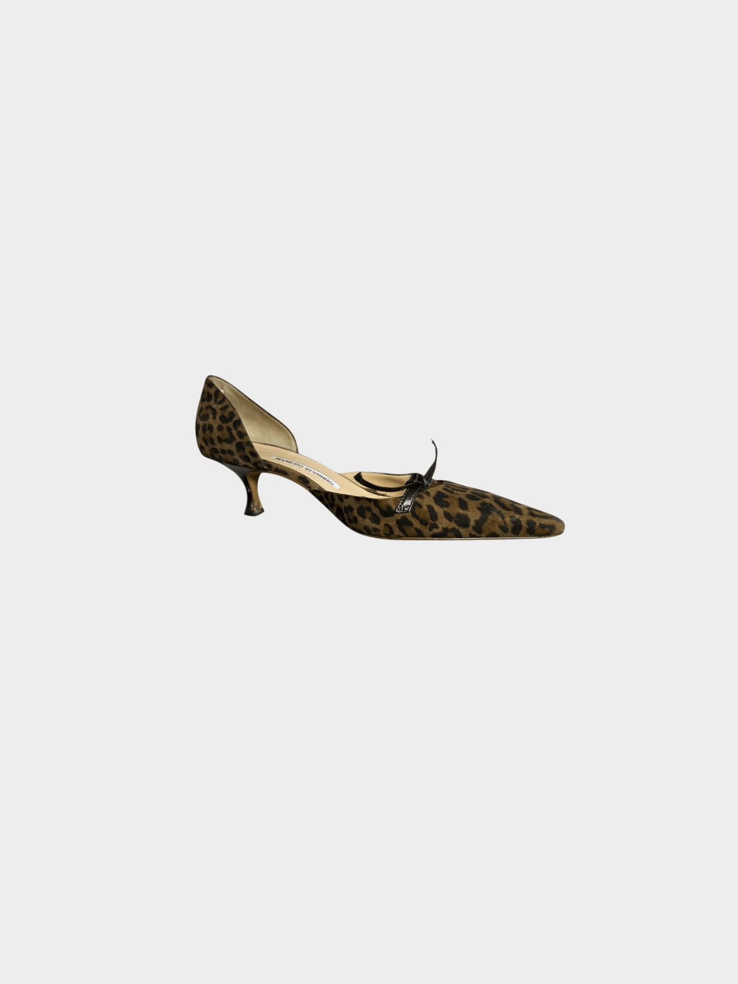 Manolo Blahnik 2000s Leopard Print Bow Tie Heels