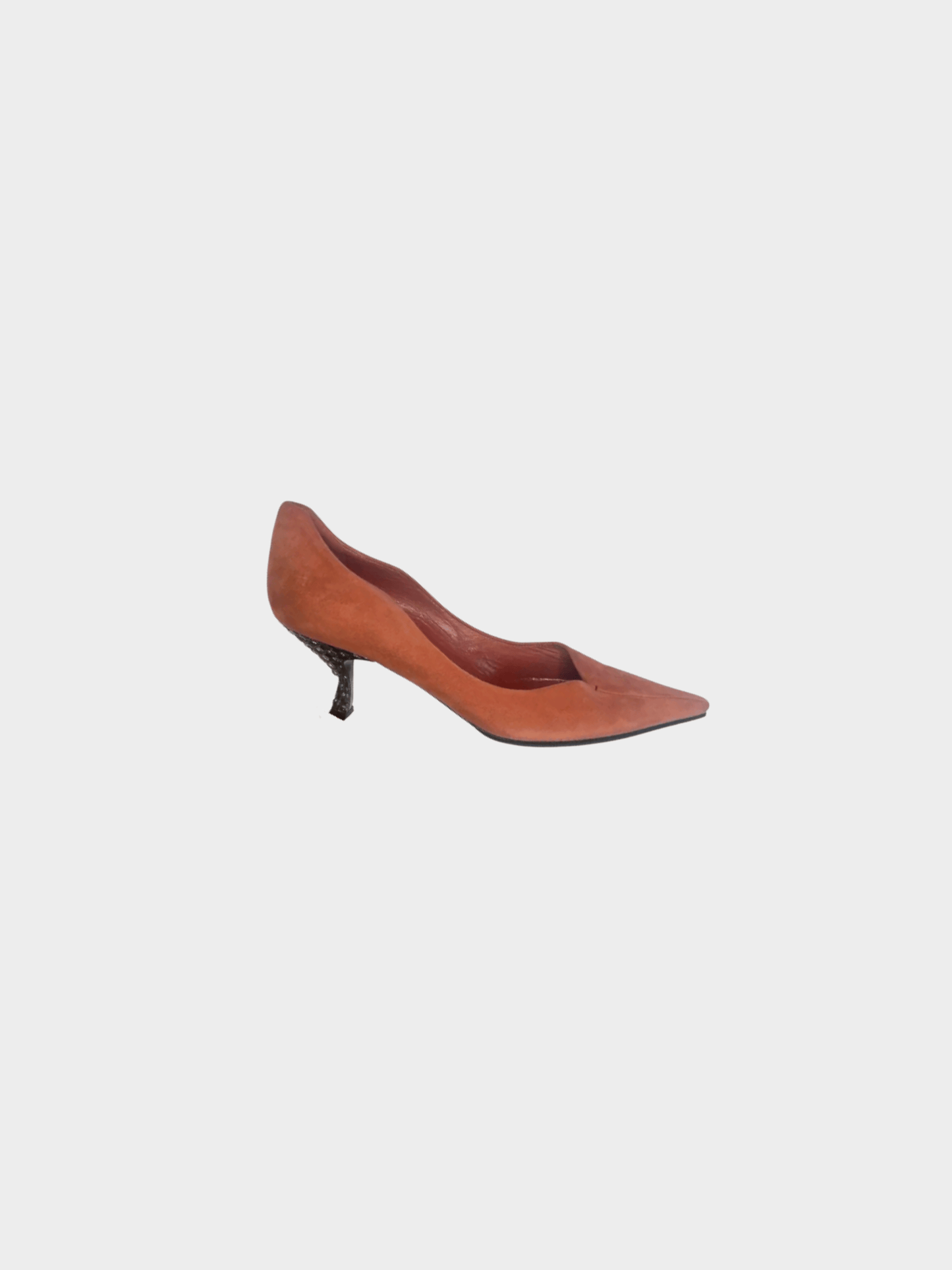 Prada 2000s Terracotta Suede Pump Heels