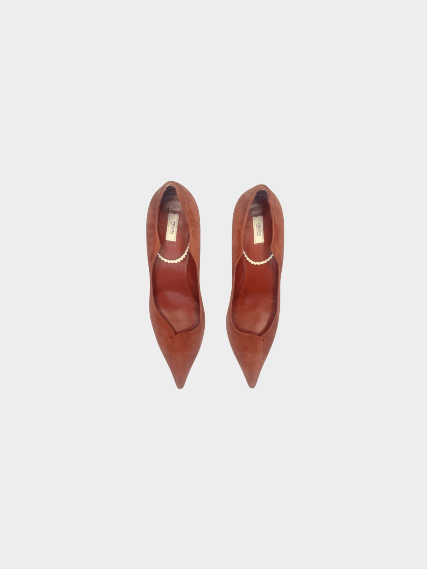Prada 2000s Terracotta Suede Pump Heels