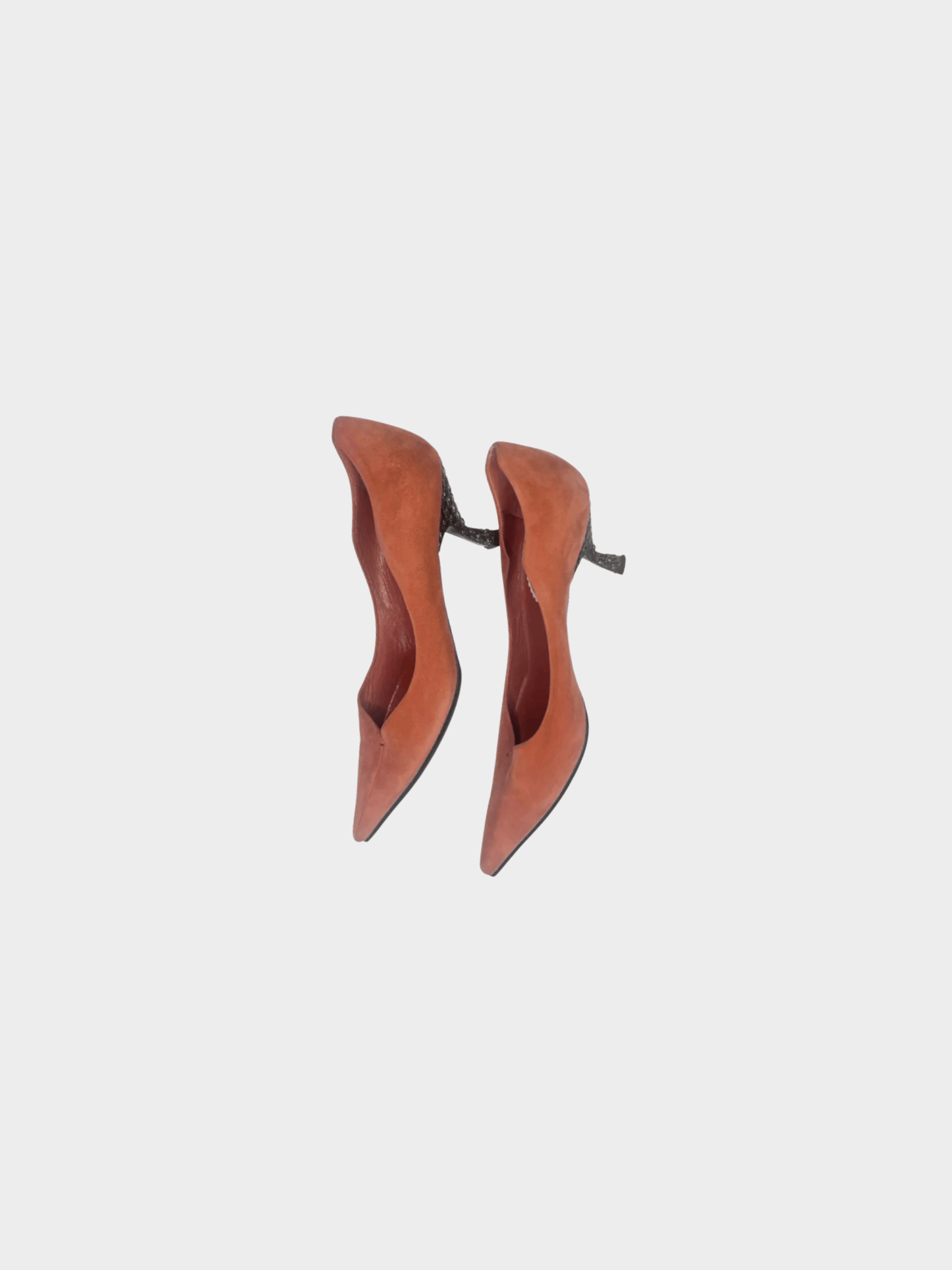 Prada 2000s Terracotta Suede Pump Heels
