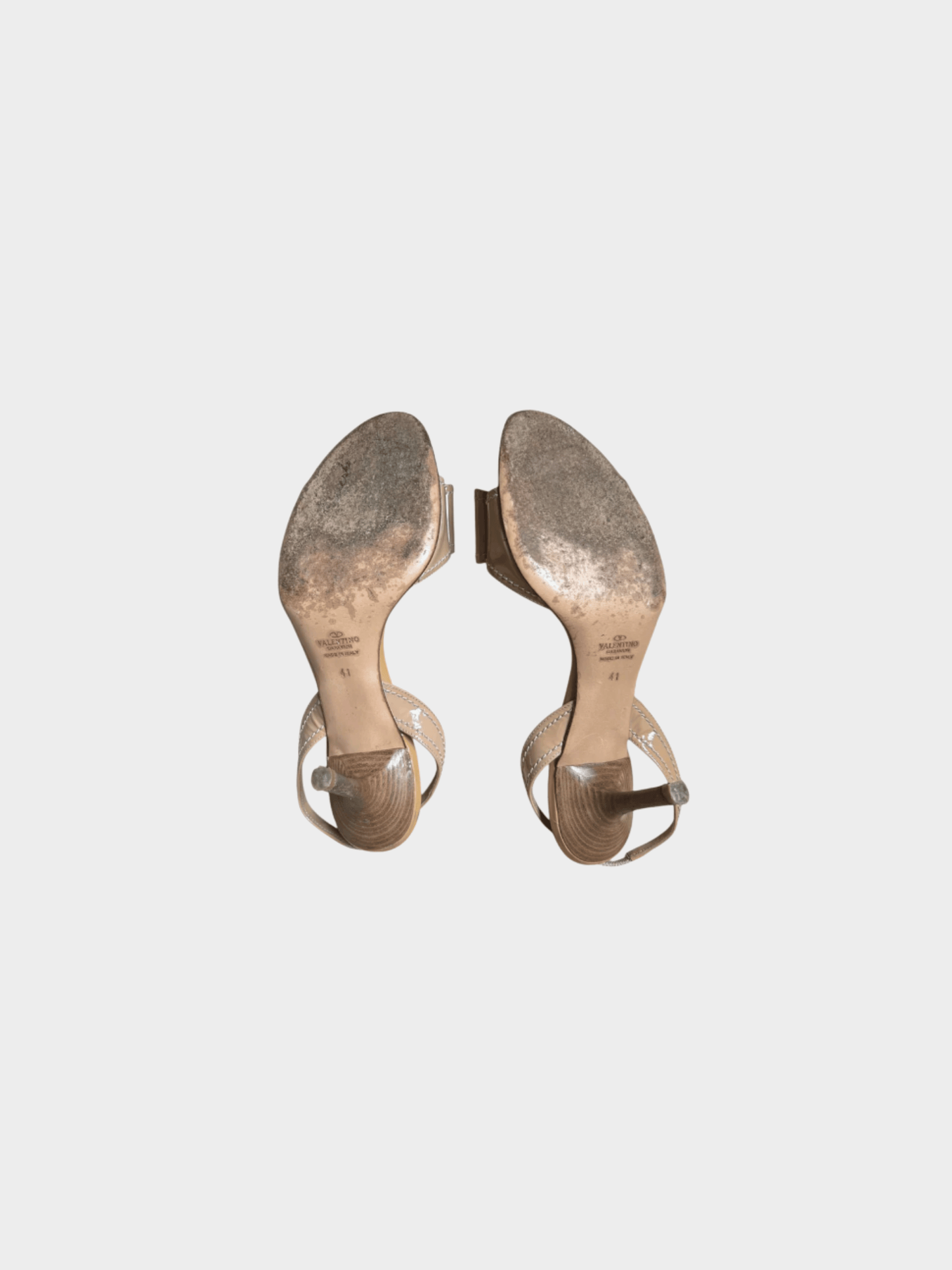 Valentino 2000s Nude Bow Tie Slingback Heels