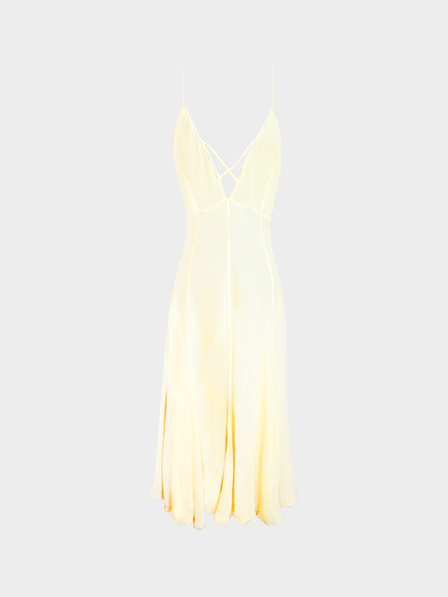 Chloe 2000s Yellow Silk Midi Dress