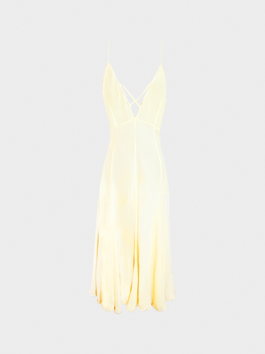 Chloe 2000s Yellow Silk Midi Dress