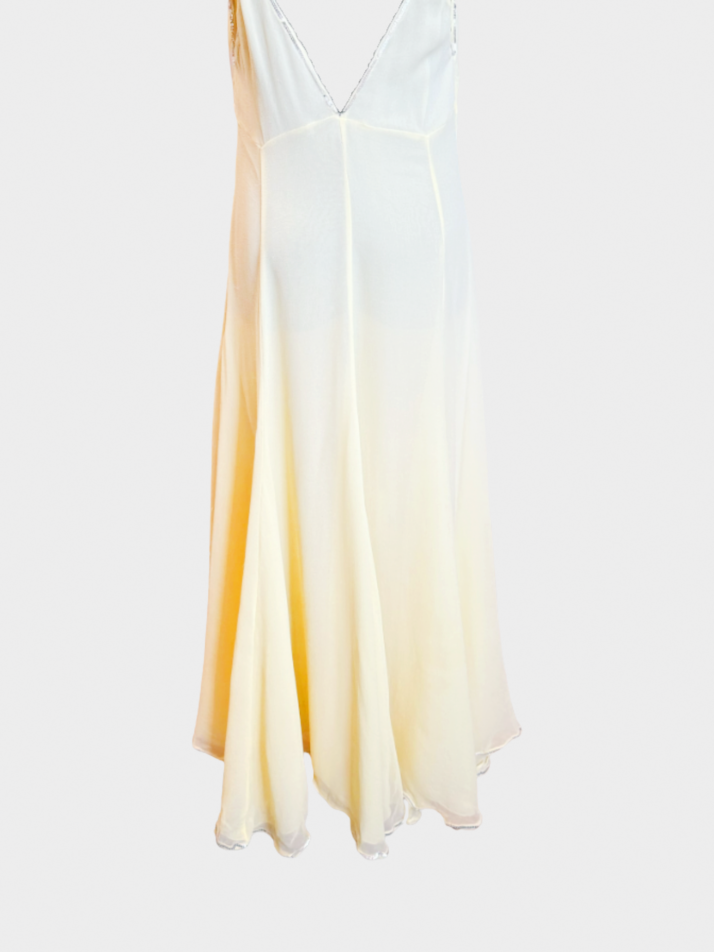 Chloe 2000s Yellow Silk Midi Dress