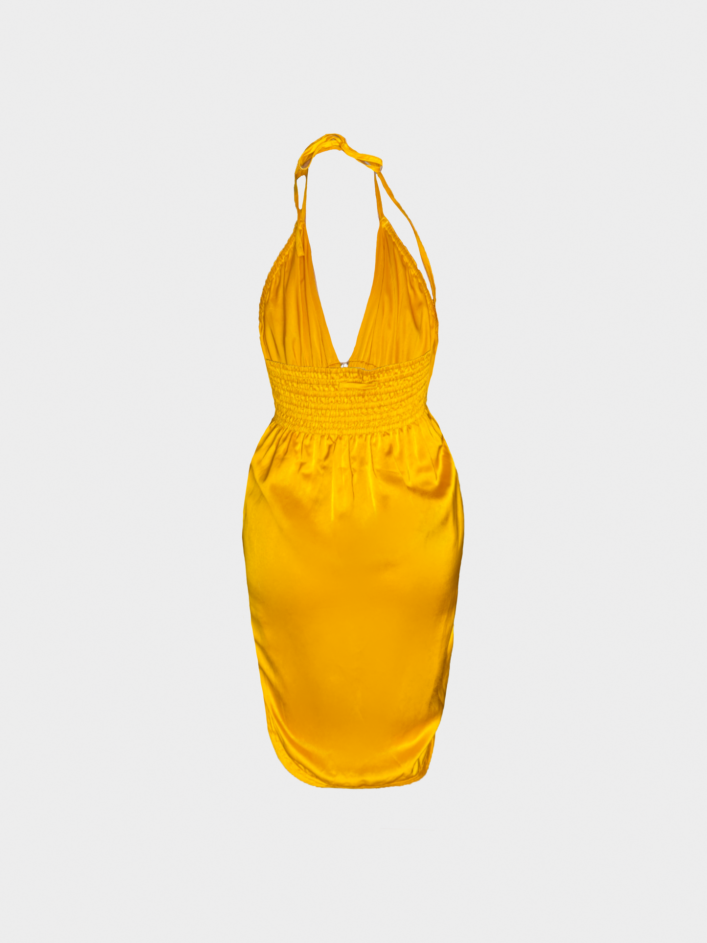 Jean Paul Gaultier 2000s Yellow Satin Halter Dress