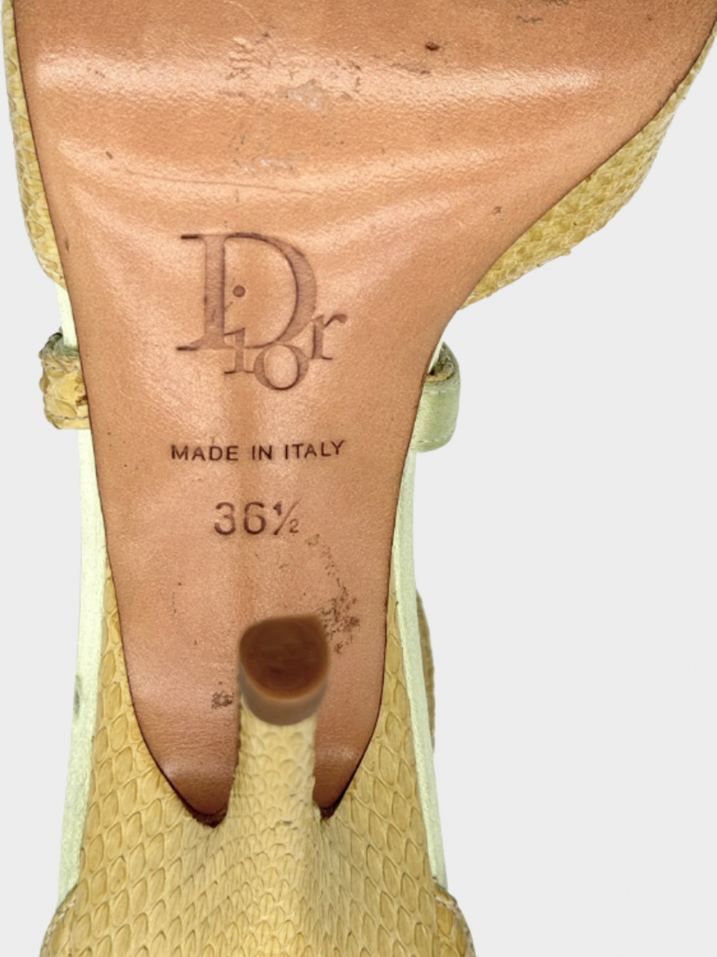 Christian Dior 2000s Yellow Python Pumps