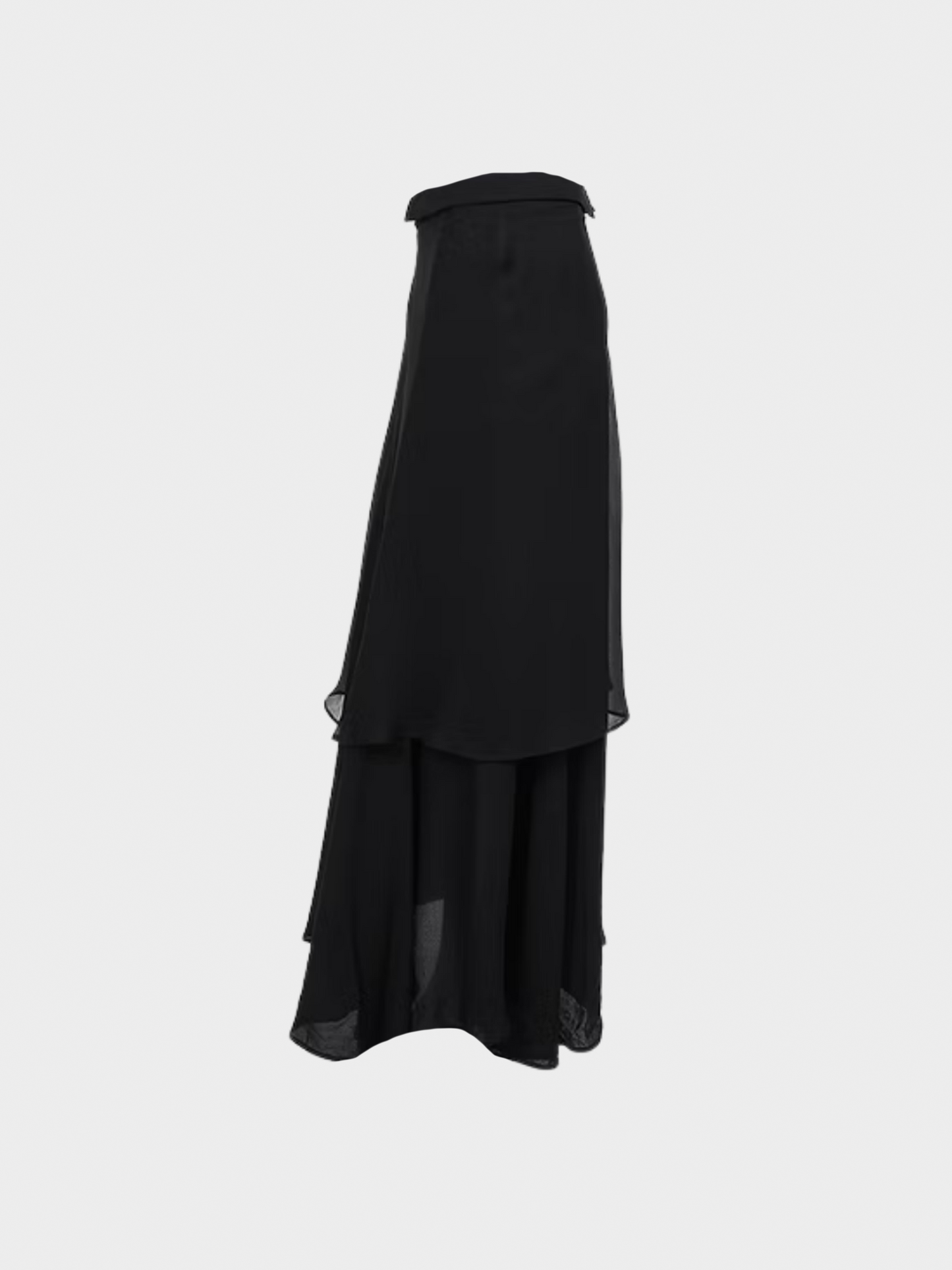 Yohji Yamamoto 2000s +NOIR Black Silk Maxi Skirt