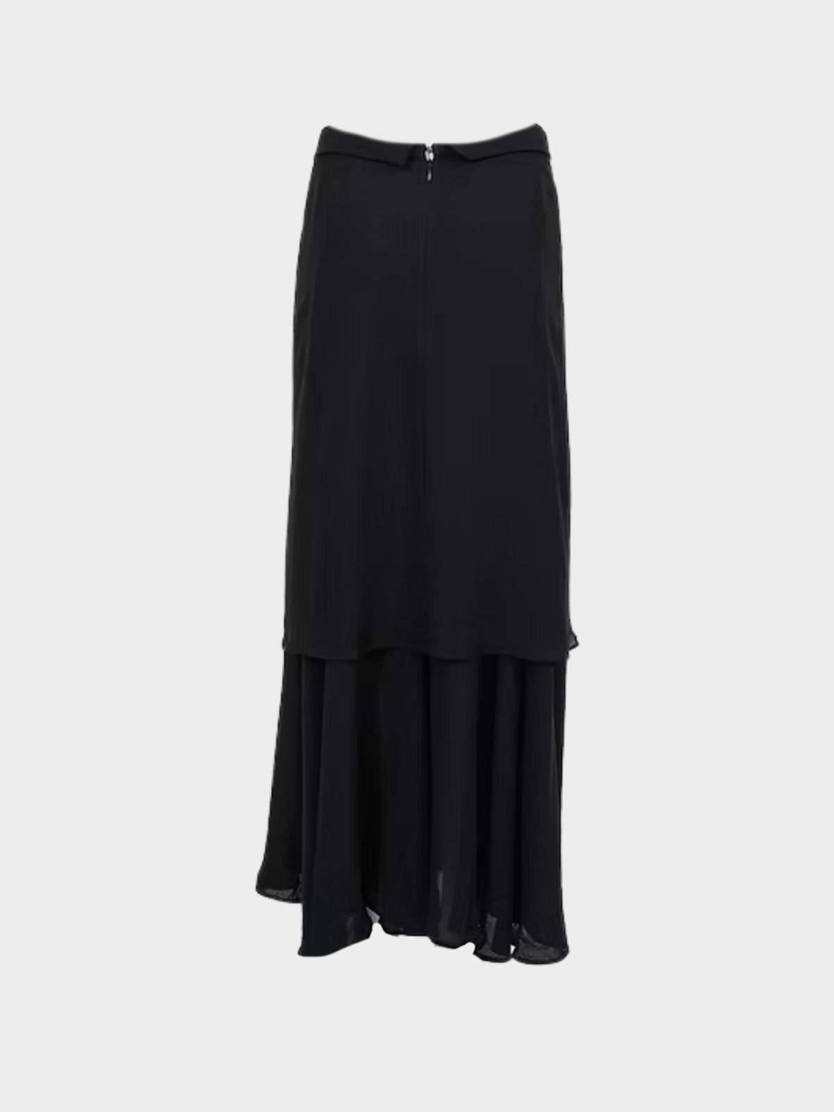 Yohji Yamamoto 2000s +NOIR Black Silk Maxi Skirt