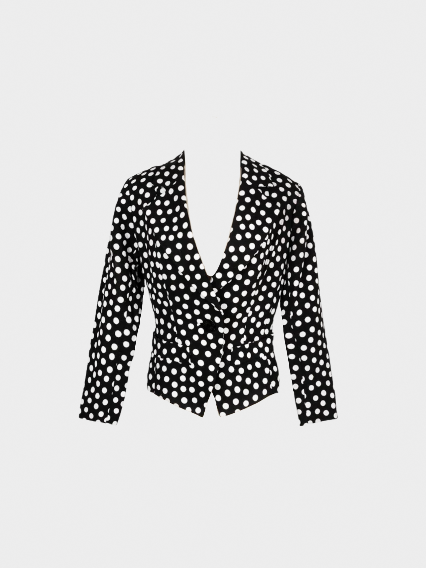 Yves Saint Laurent 1990s Rive Gauche Black and White Polka Dot Jacket