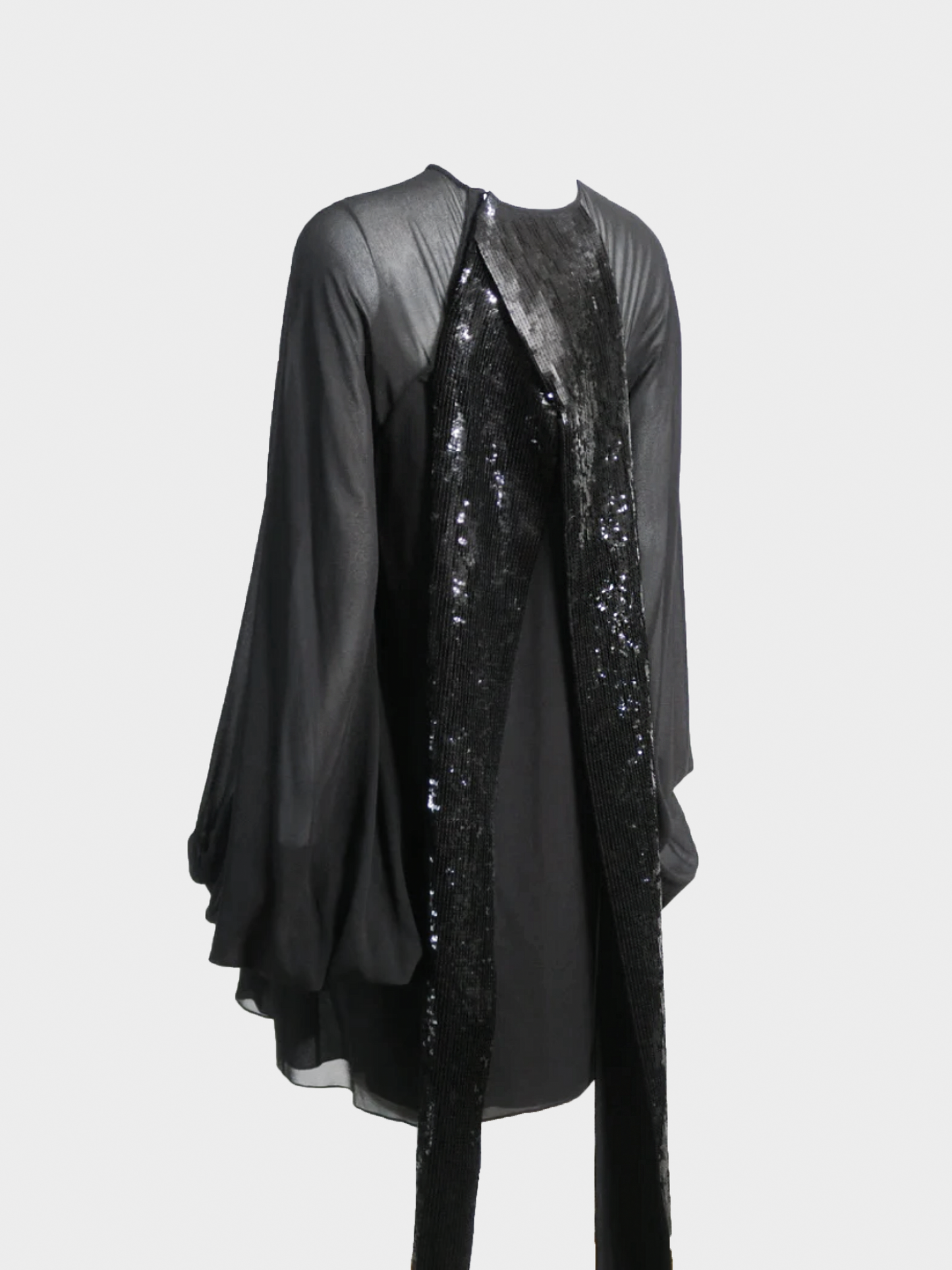 Yves Saint Laurent SS 2010 Black Chiffon Silk Blouse