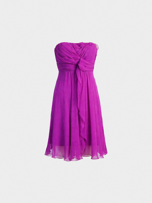 Yves Saint Laurent SS 2010 Bright Fuschia Silk Dress