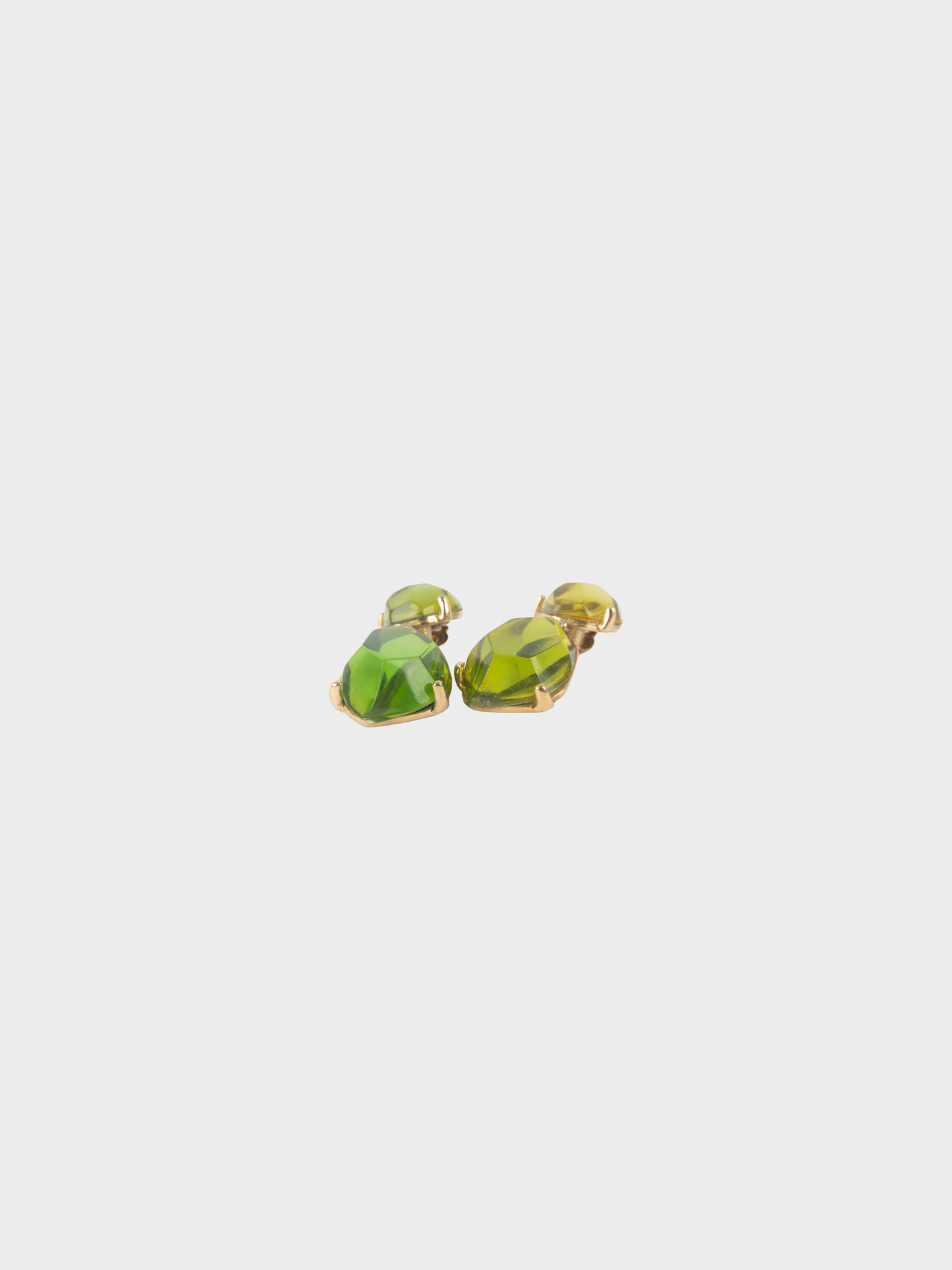 Yves Saint Laurent 1980s Green Clip-On Earrings