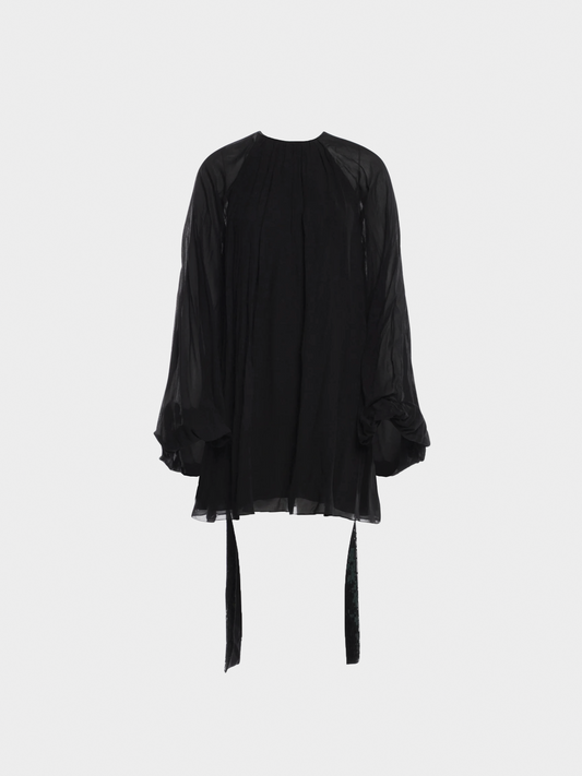 Yves Saint Laurent SS 2010 Black Chiffon Silk Blouse