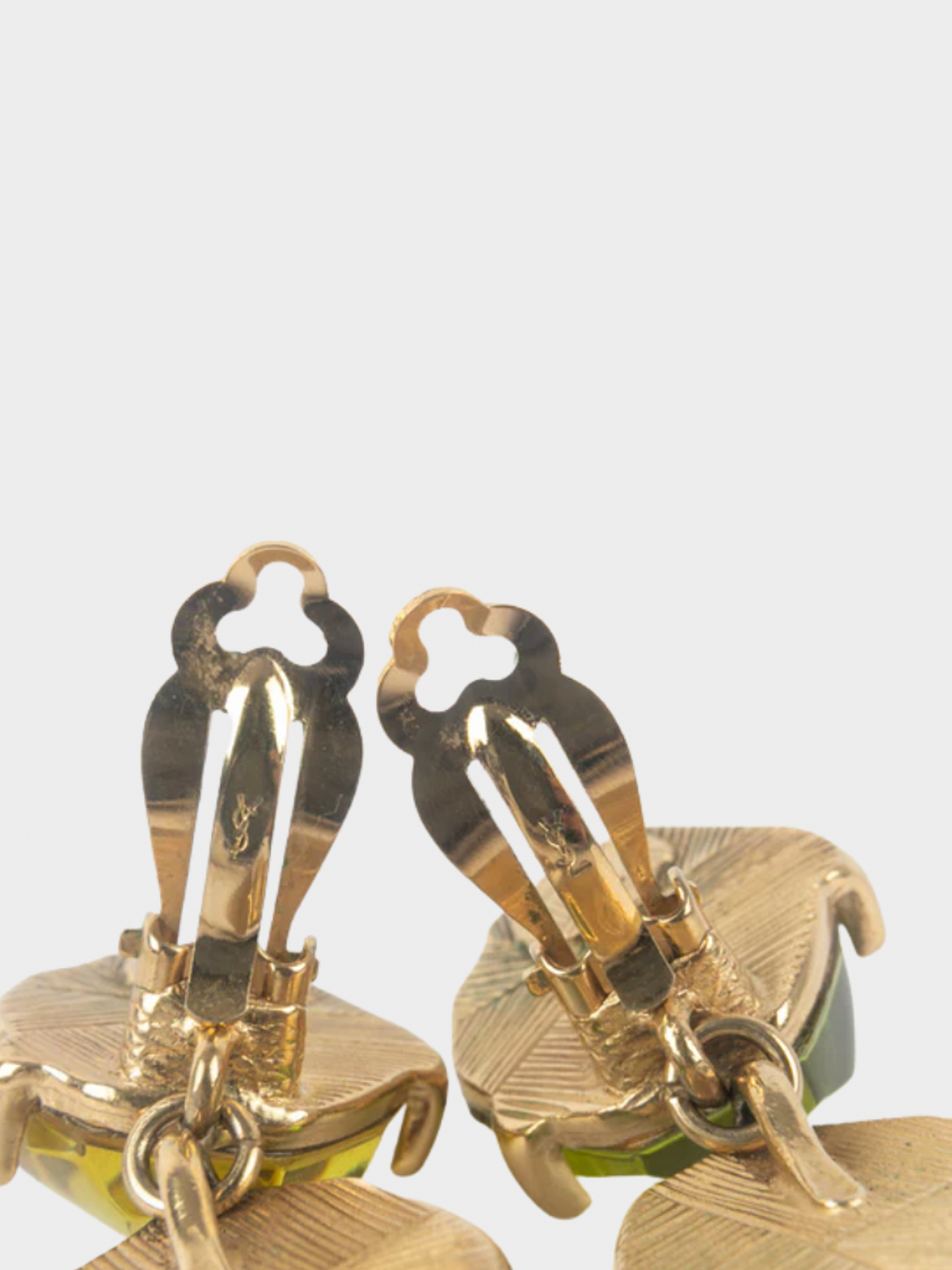 Yves Saint Laurent 1980s Green Clip-On Earrings