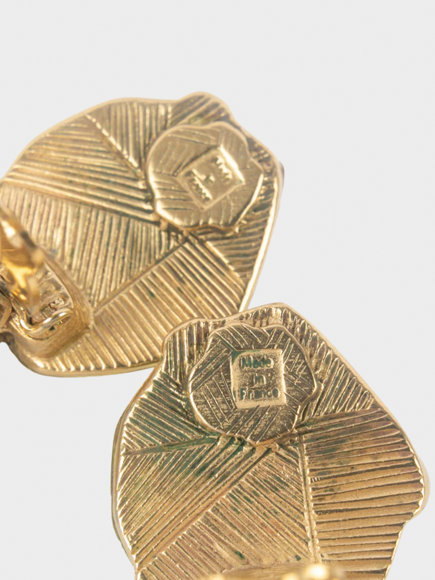 Yves Saint Laurent 1980s Green Clip-On Earrings