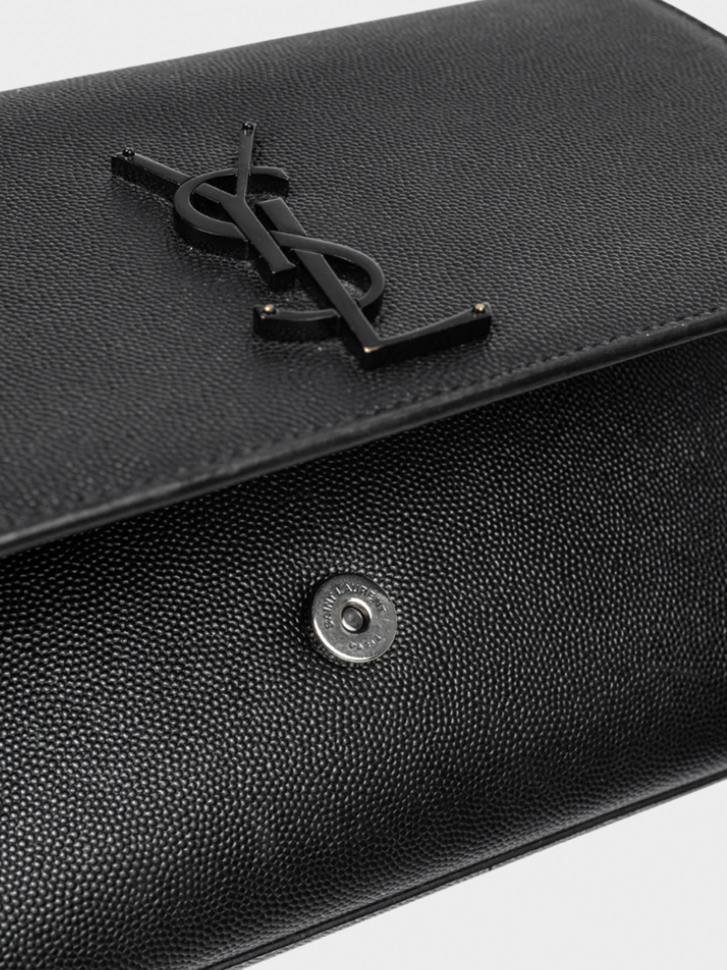Yves Saint Laurent 2010s Black Kate Medium Grain de Poudre Embossed-Leather Shoulder Bag