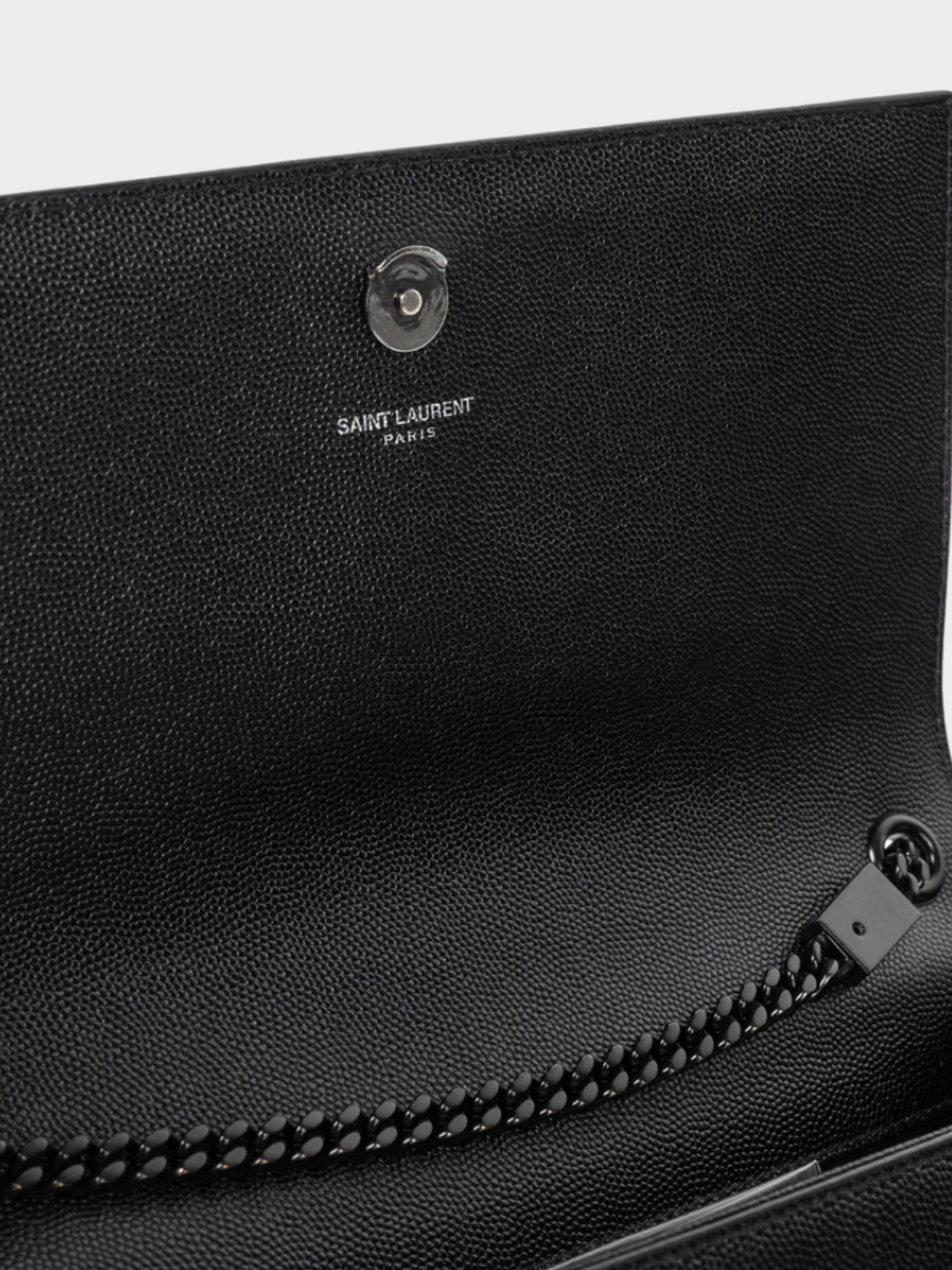 Yves Saint Laurent 2010s Black Kate Medium Grain de Poudre Embossed-Leather Shoulder Bag