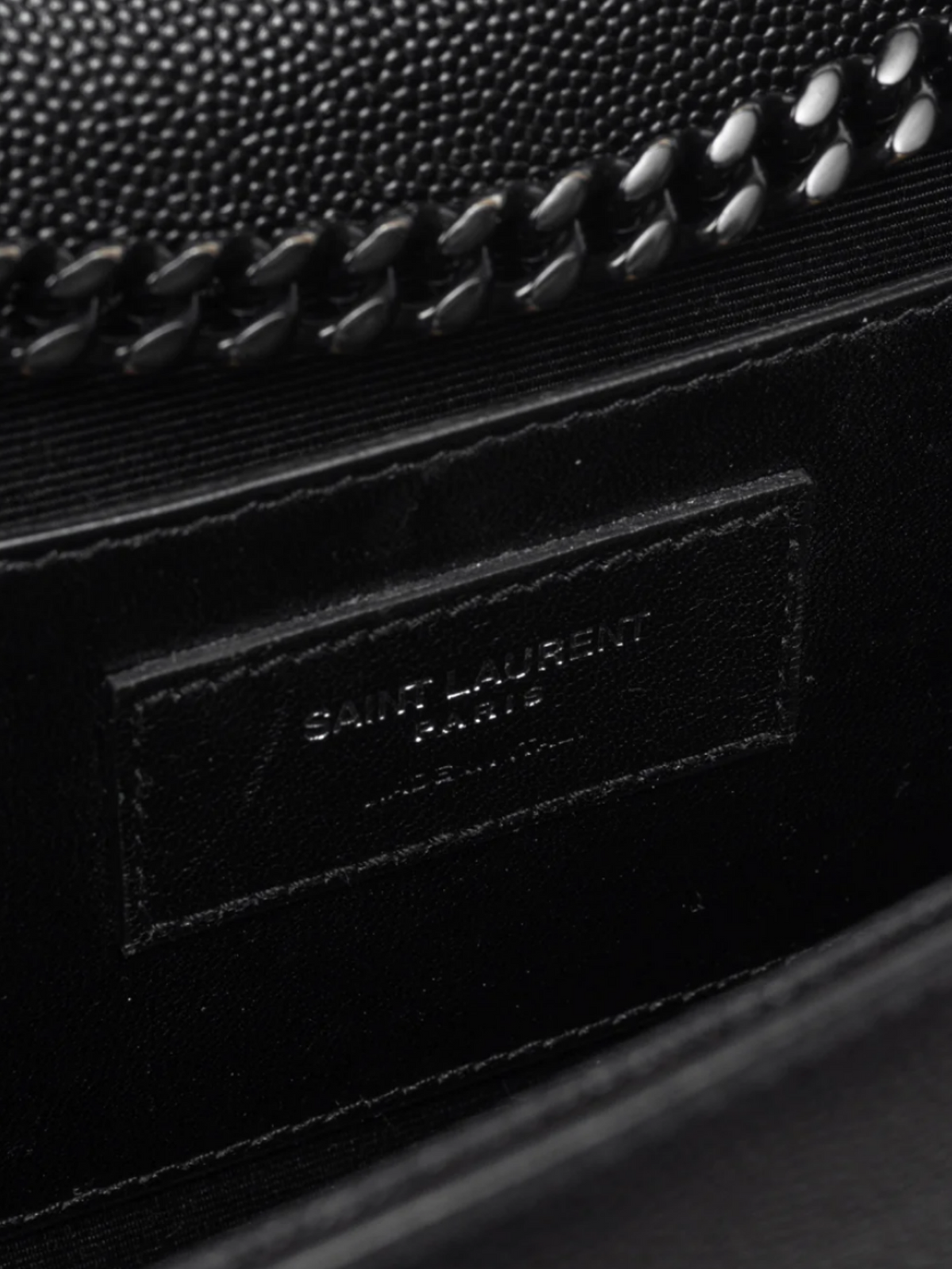 Yves Saint Laurent 2010s Black Kate Medium Grain de Poudre Embossed-Leather Shoulder Bag