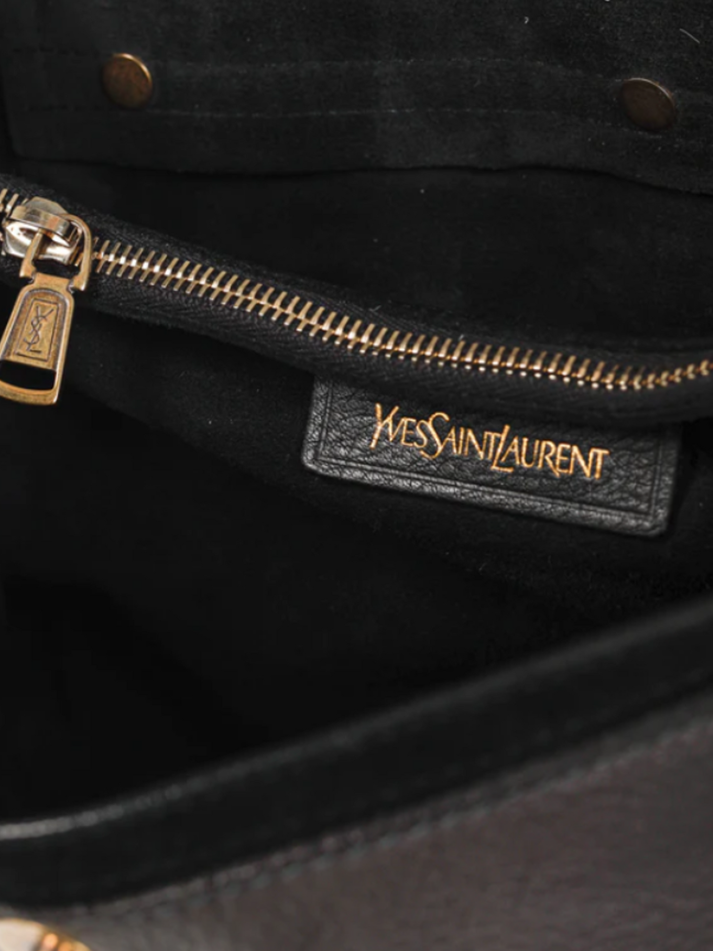 Yves Saint Laurent 2012 Leopard Printed Cowhide & Black Leather Bag