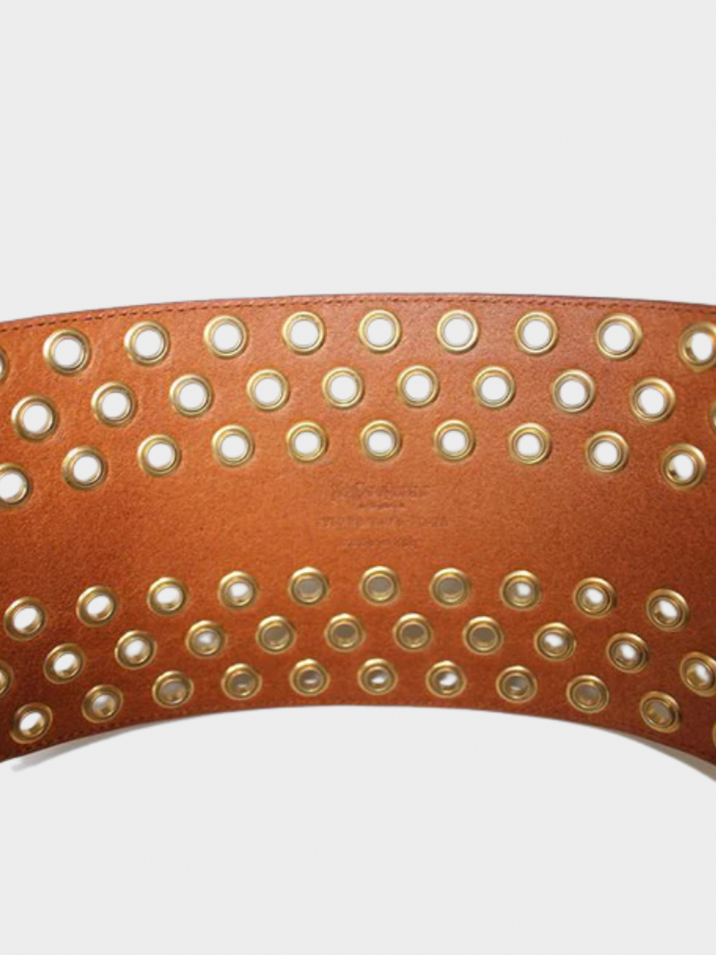Yves Saint Laurent 2000s Brown Leather Grommet Belt