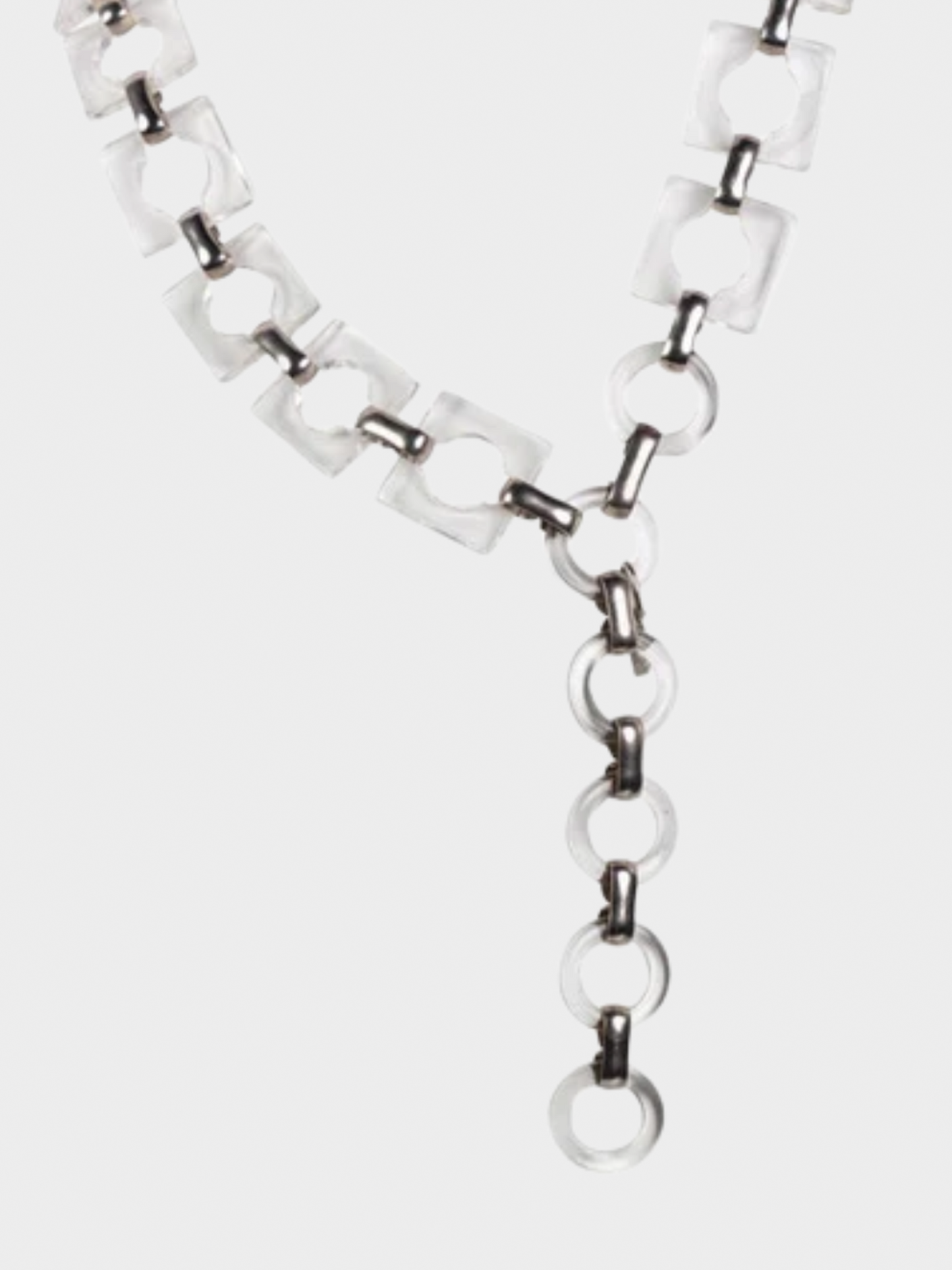 Yves Saint Laurent 1970s Lucite Squares Silver Belt