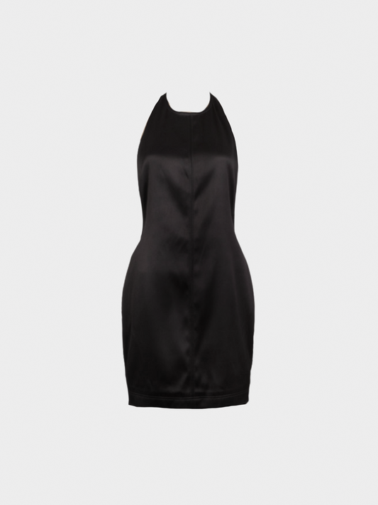 Yves Saint Laurent 2020s Black Silk Racerback Mini Dress